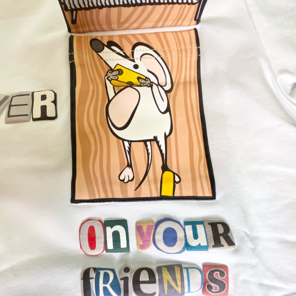 Hideout Clothing Co. “Never Rat On Your Friends “White Sz. S Limited Edition NWT